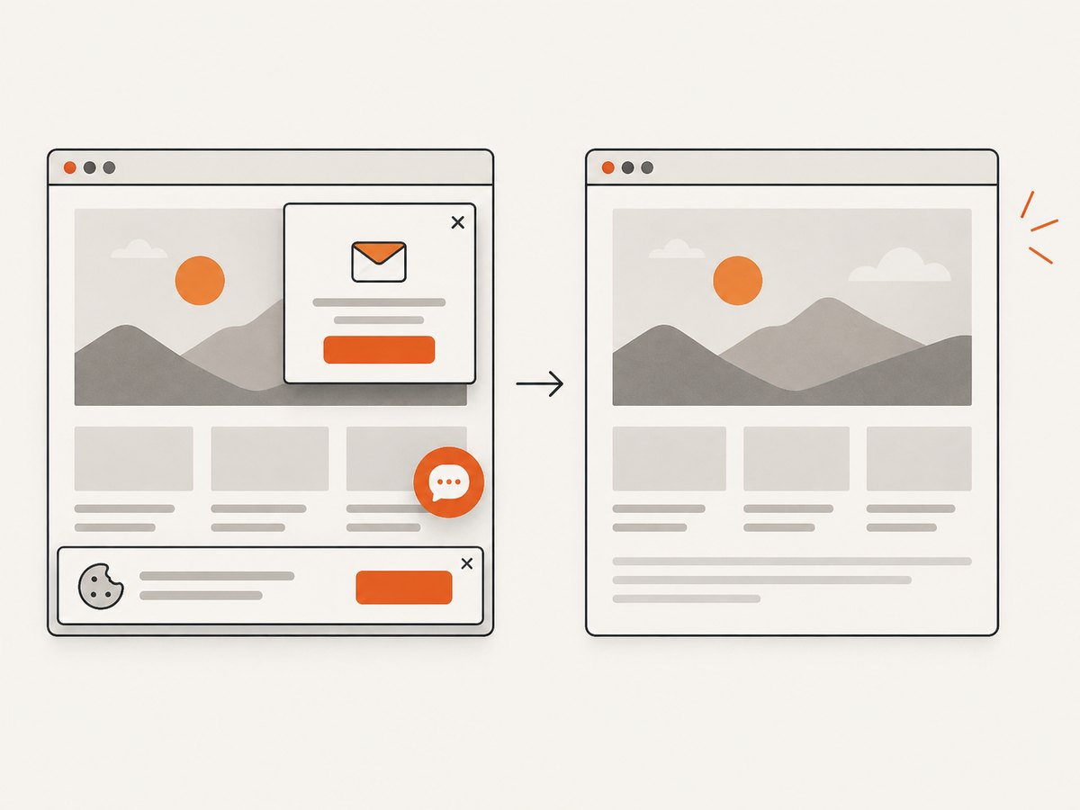 ScreenshotNeo can remove common consent banners, newsletter popups, and chat widgets before capture.