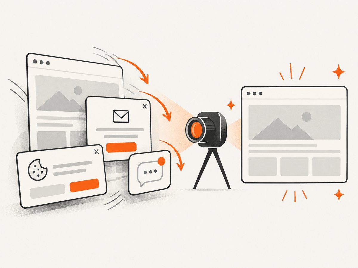 Consent banners and overlays can change the usefulness of a captured page.