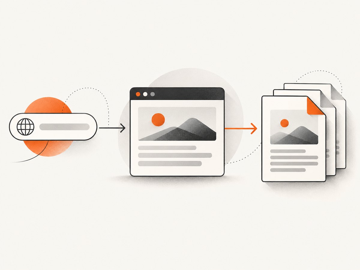 A webpage-to-PDF workflow has three stages: request, render and validate.