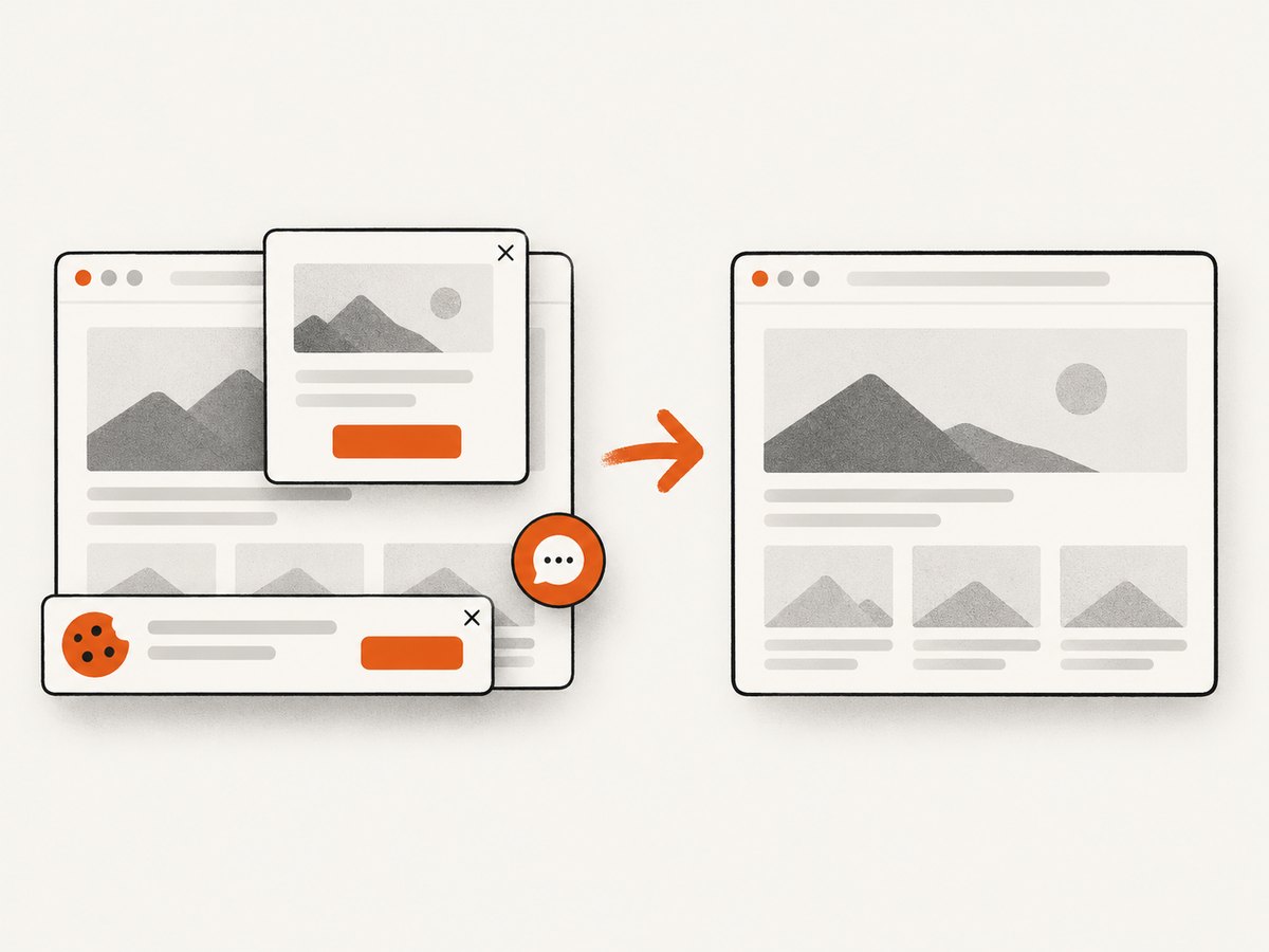 Clean capture removes common overlays before visual evidence is saved.