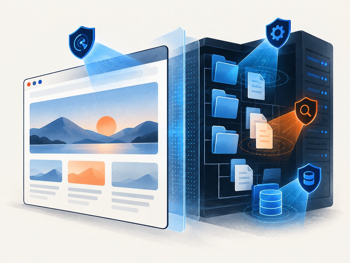 Public scanners can inspect what visitors receive, while server-side checks are needed for hidden files and persistence.