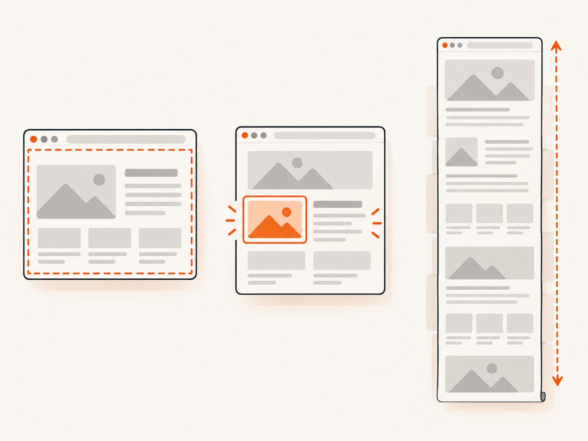 Viewport, element, and full-page captures answer different screenshot requirements.