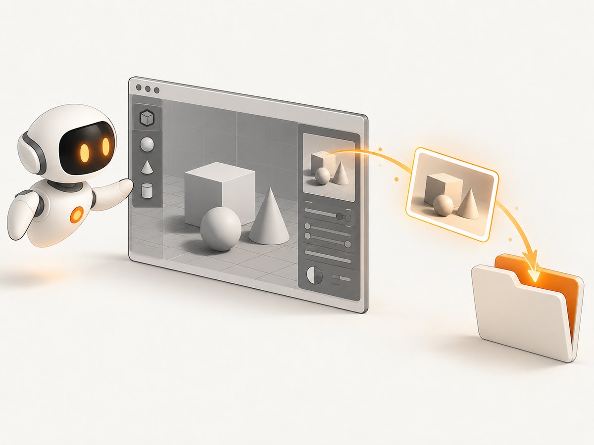 The MCP client asks Blender to capture the prepared view and returns an image or output path.
