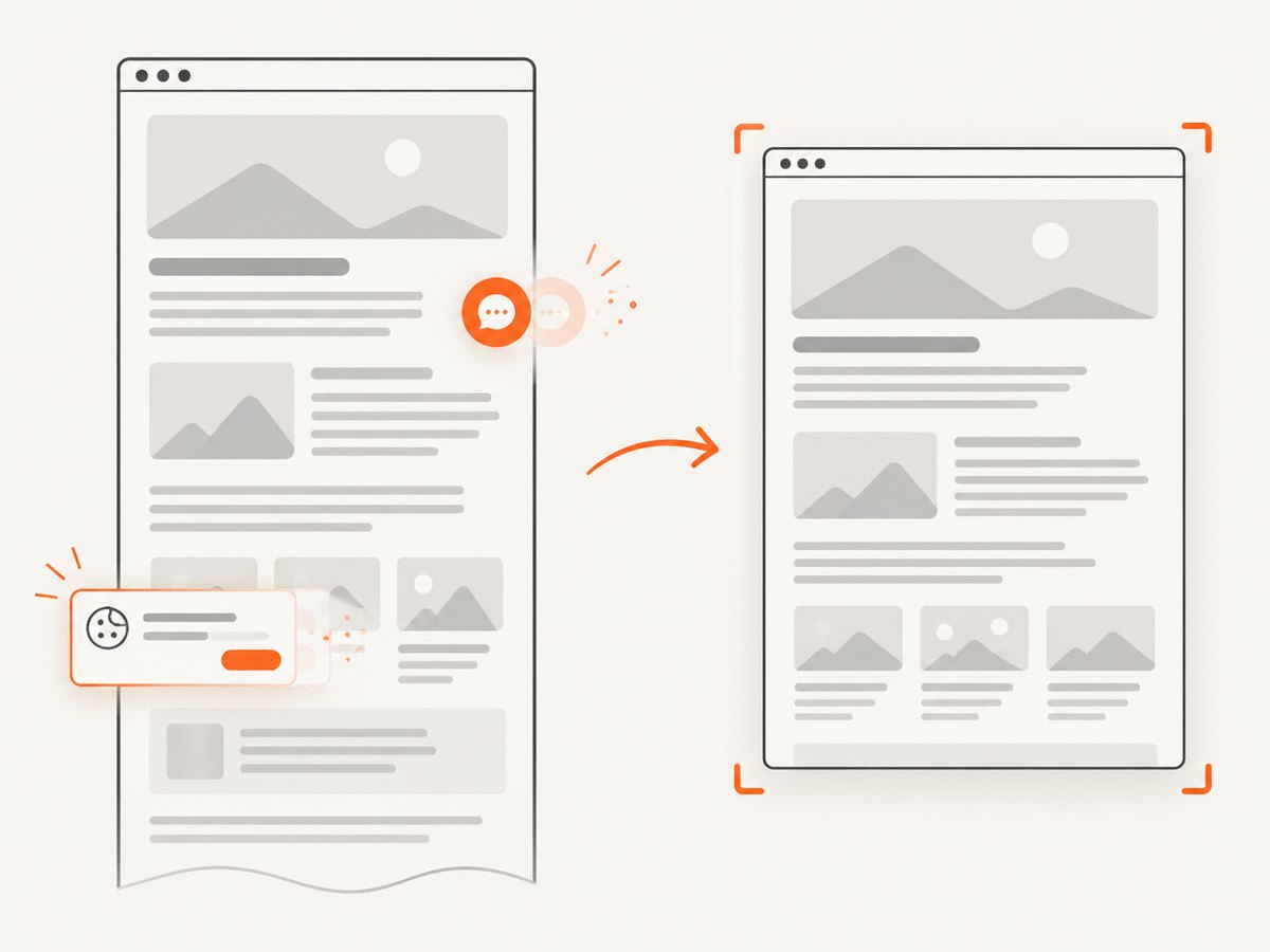 A capture can remove common overlays before producing the page image.