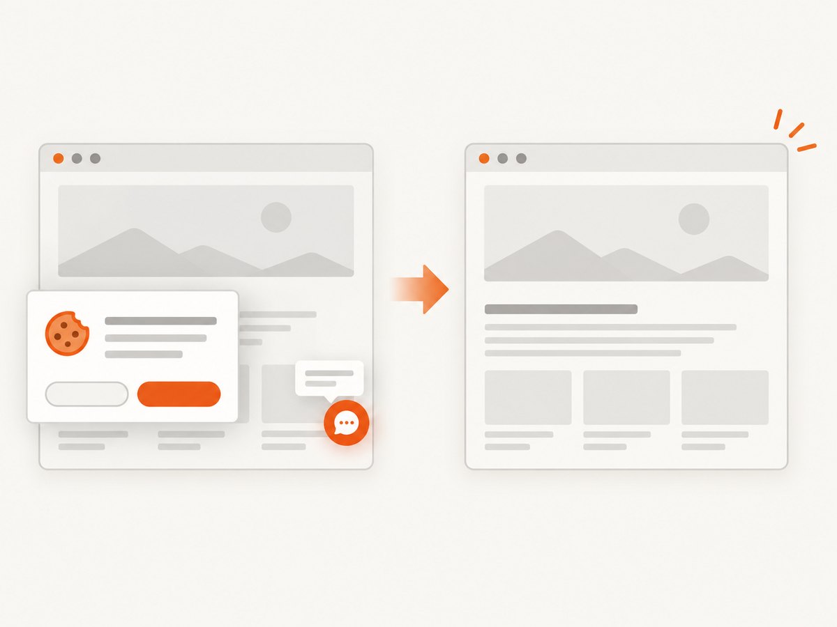 Screenshot capture can remove supported consent banners, popups, and chat widgets before returning the image.