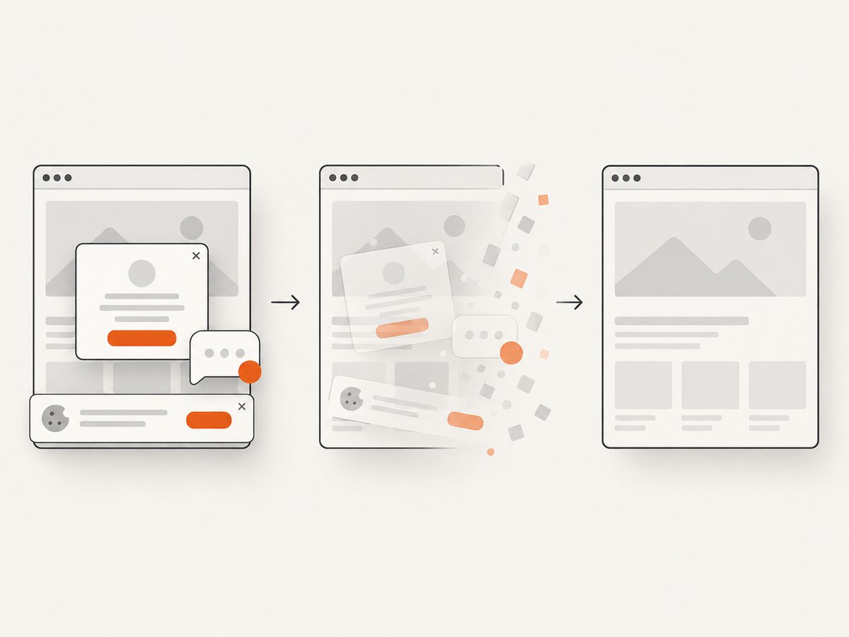 Pre-capture cleanup removes common overlays before an API screenshot is returned.