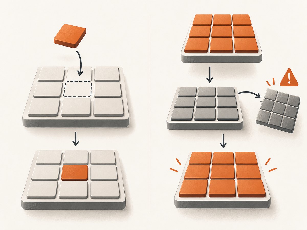 Choose PATCH for a narrow change and POST only when you can provide the complete intended run state.