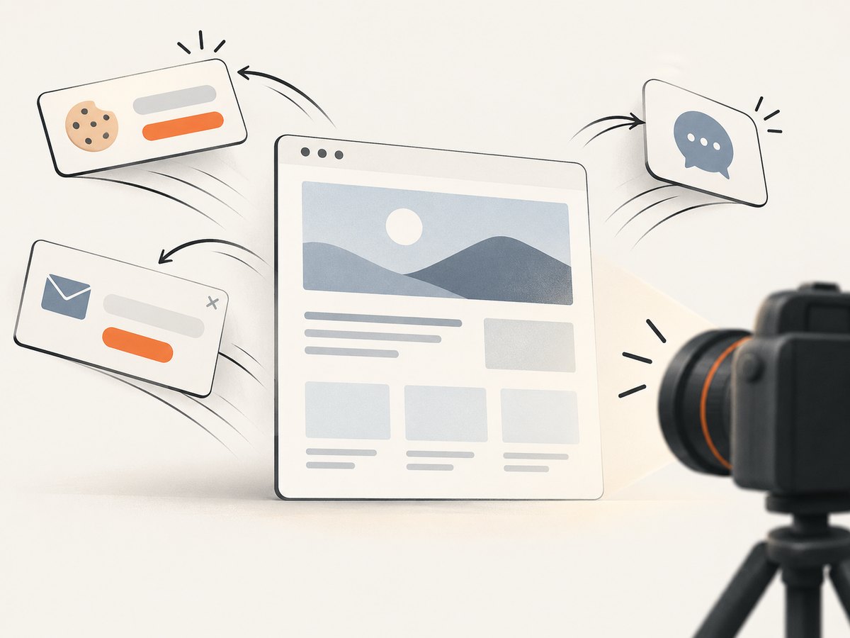 Screenshot cleanup can remove common overlays before the page capture is returned.