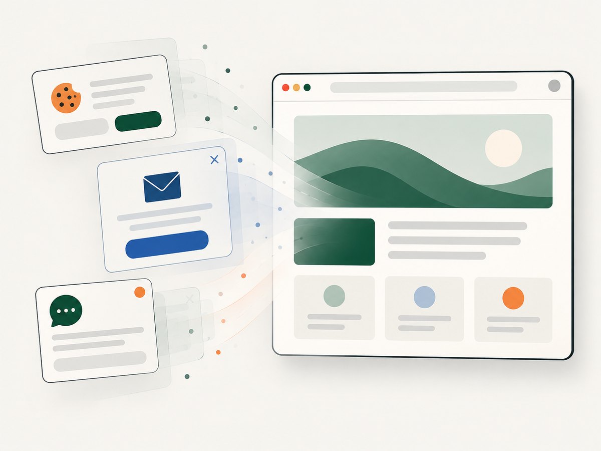 ScreenshotNeo removes common consent and overlay elements before capture.