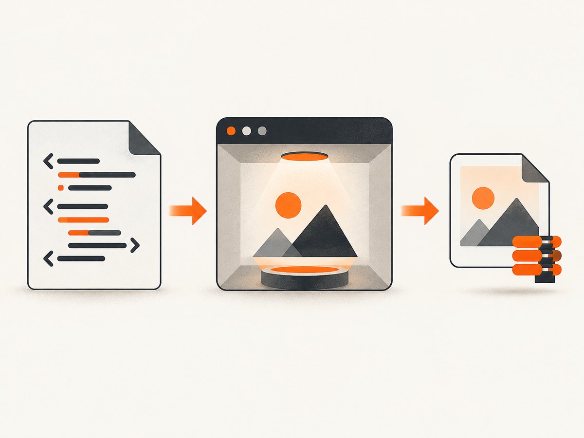 HTML is rendered by a browser before its pixels can be encoded as JPG.