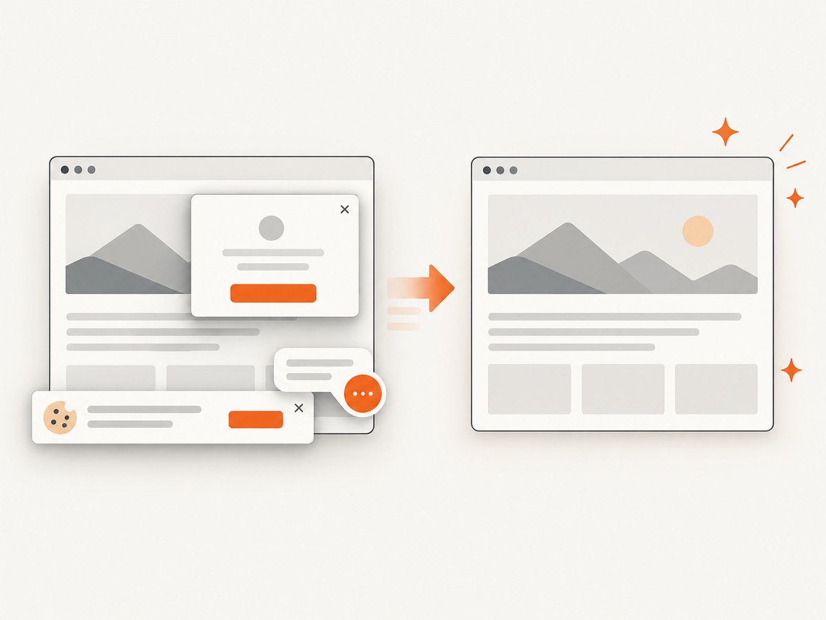 A clean capture removes common overlays before the final preview.