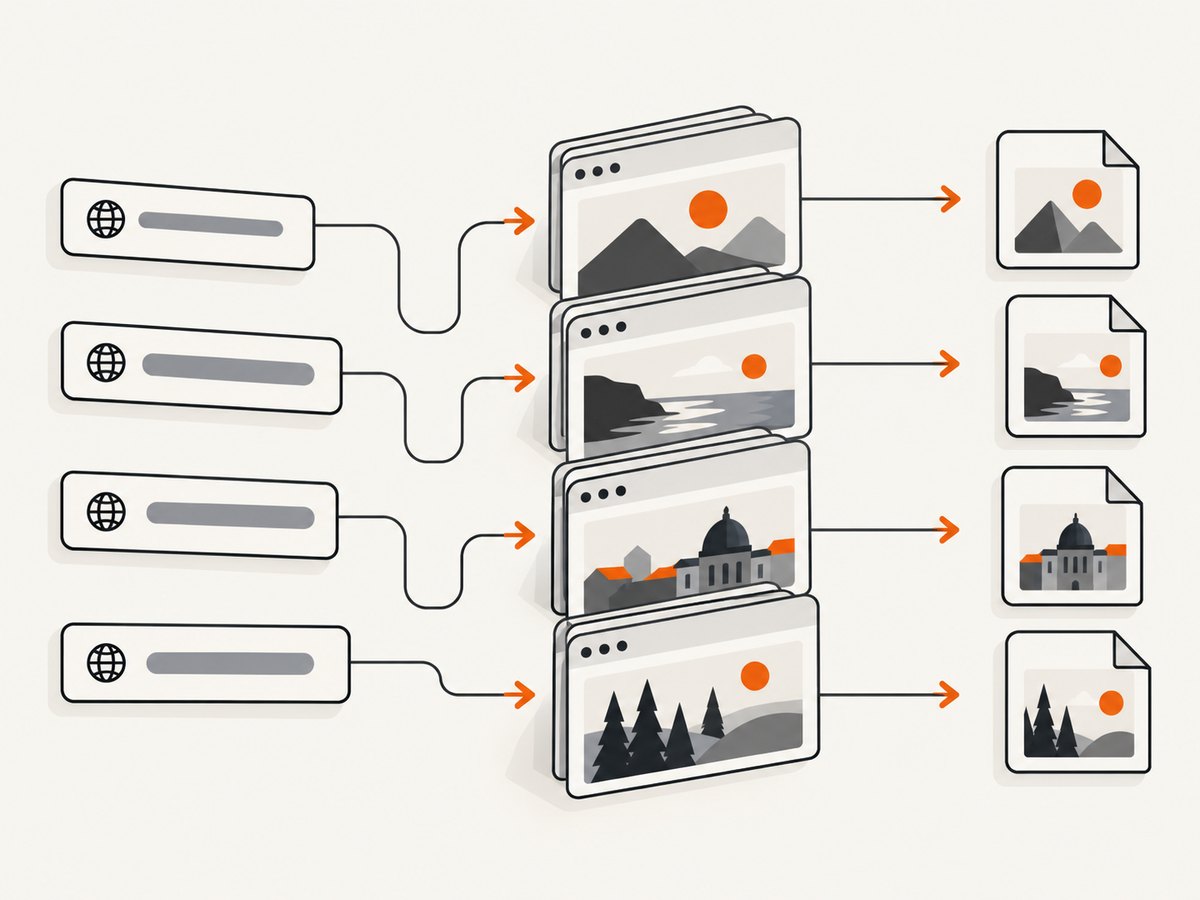 A bounded page pool keeps bulk captures parallel without exhausting the host.