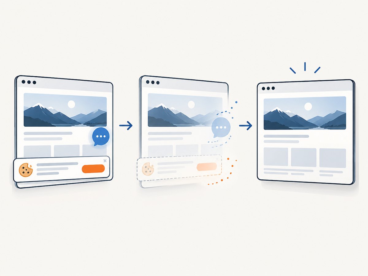 ScreenshotNeo removes common consent banners, popups and chat widgets before capturing ordinary web pages.