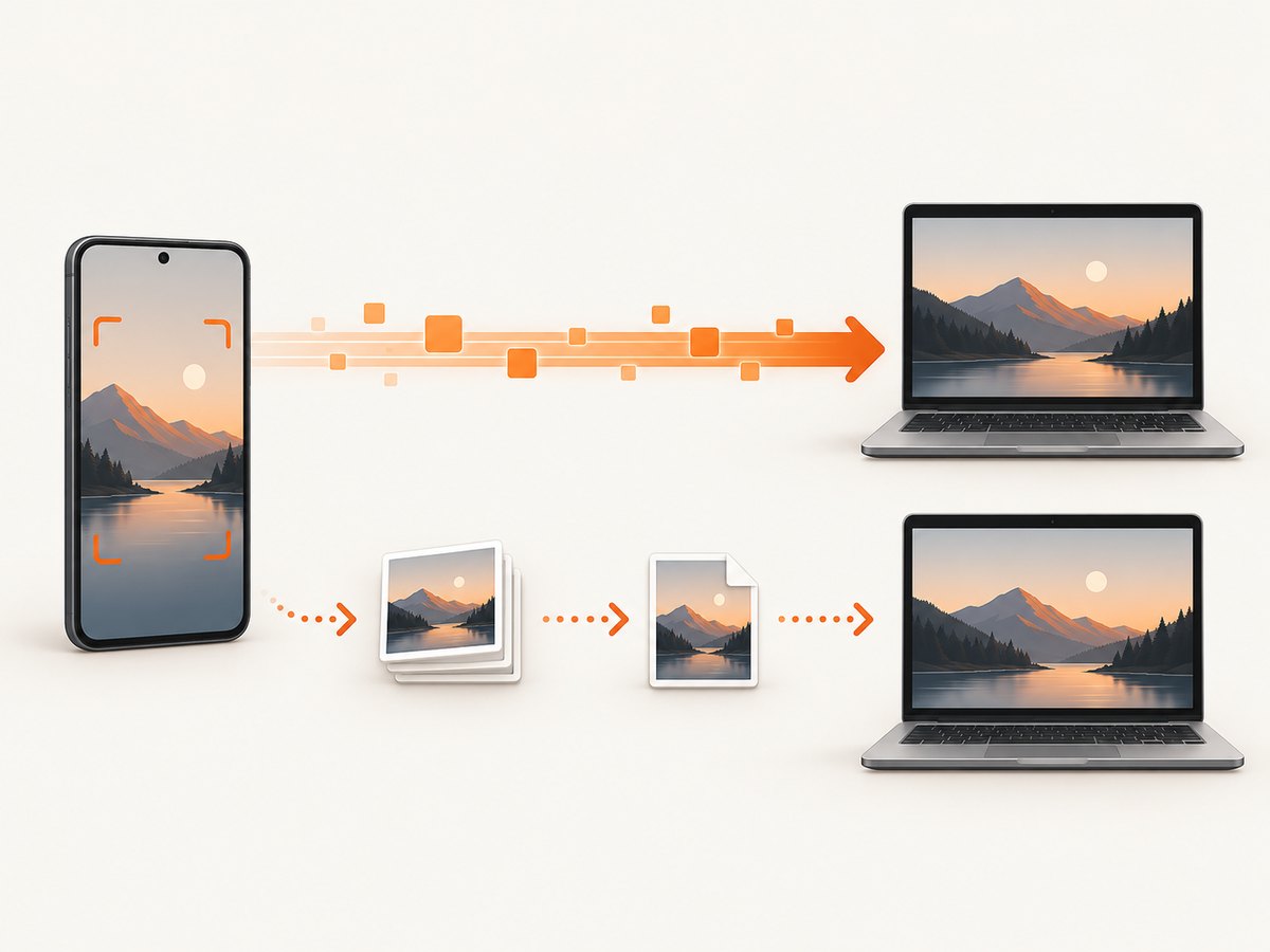 Use direct streaming first; save and pull the file when a device build needs the fallback.