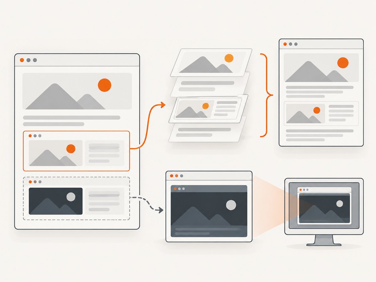Same-origin frames can be traversed by a DOM renderer; cross-origin frames require page-level browser capture.