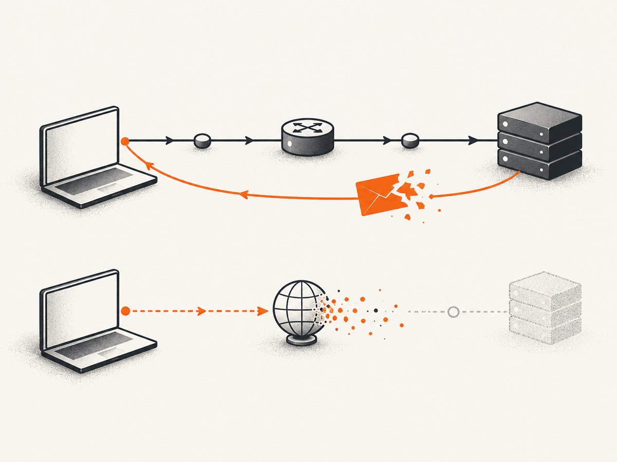 HTTP errors are responses; transport failures are reported through requestfailed.