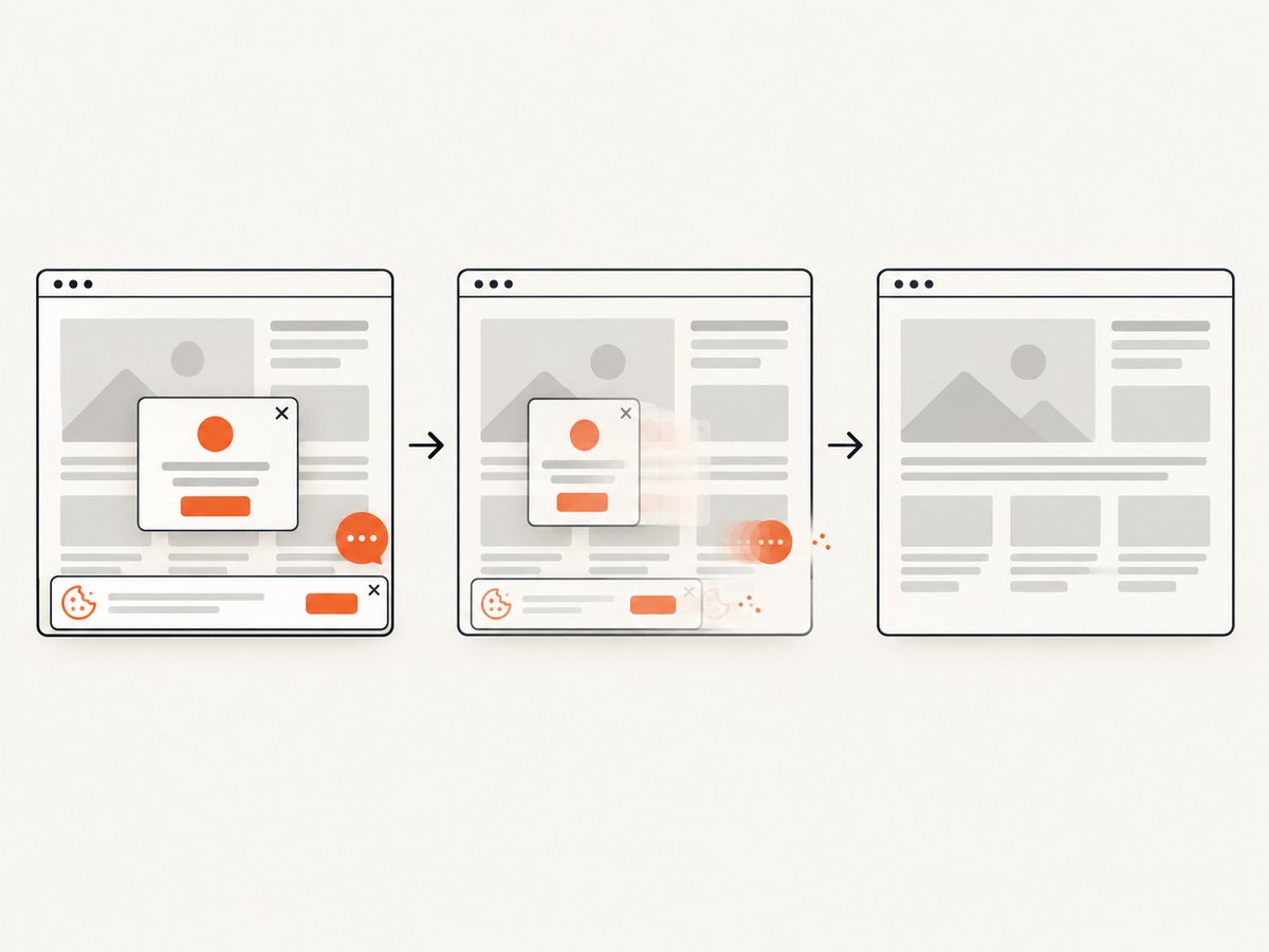 Consent banners and overlays can be removed before an automated capture.