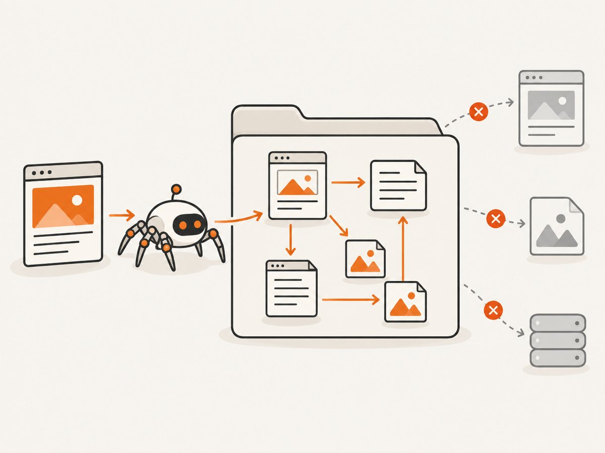A site mirror follows links within its configured scope, so logs and offline browsing checks matter.
