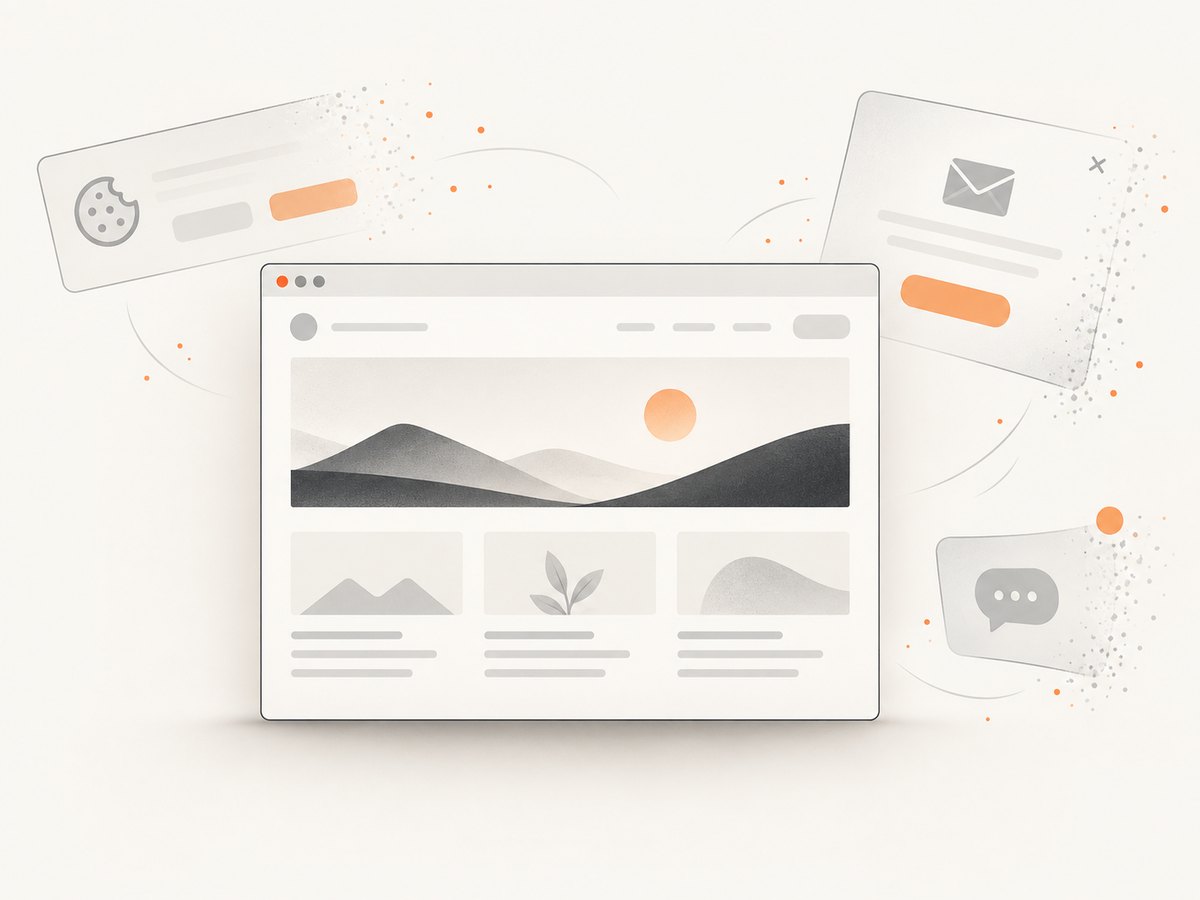 Consent banners and common overlays can be removed before a clean capture.