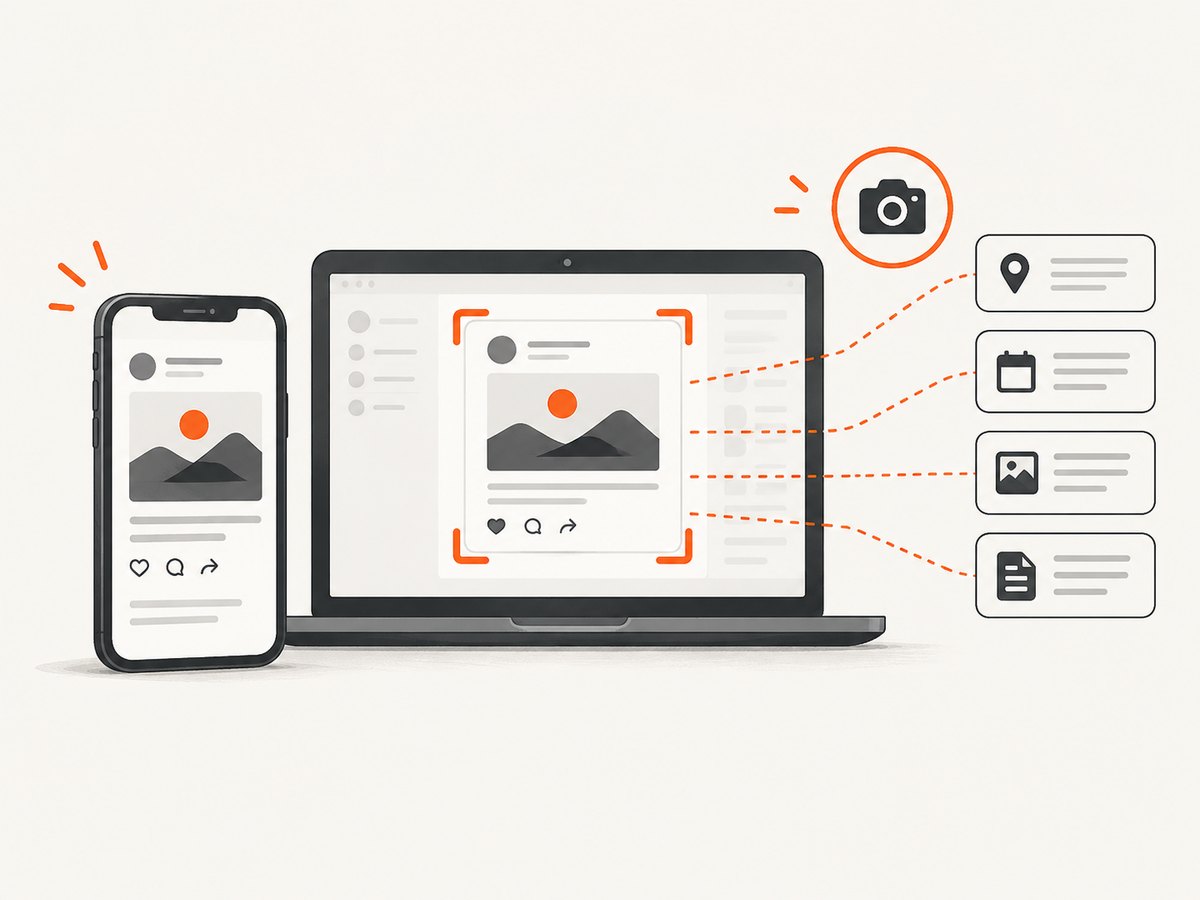 Frame the post with the author or other context you need before saving the screenshot.