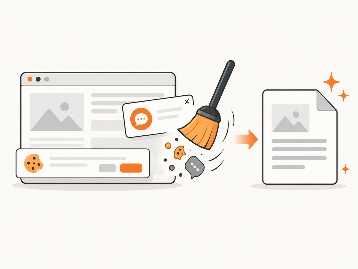 A clean capture workflow removes obstructing consent and promotional overlays before the shot.
