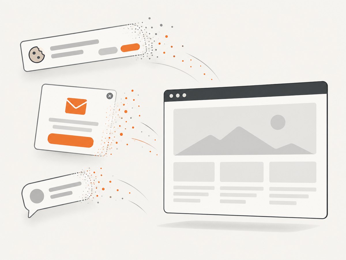 Automated capture can remove common overlays before saving the page image.