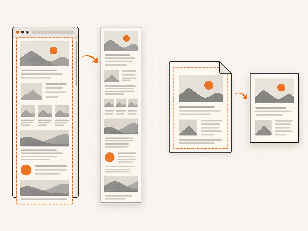 A browser’s full-page web capture is not automatically a complete PDF page export.