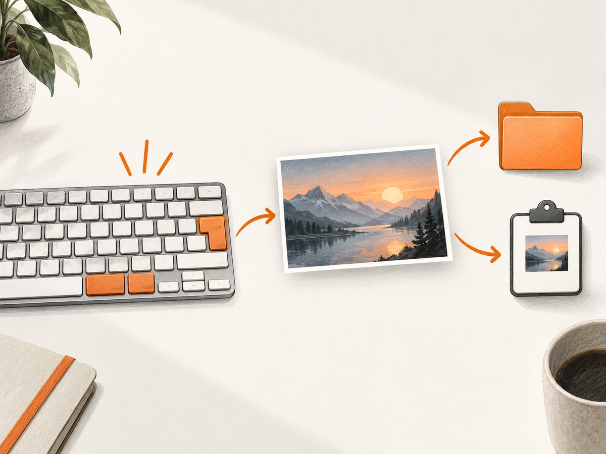 Shift-Command-3 saves the whole display; adding Control copies it to the Clipboard.