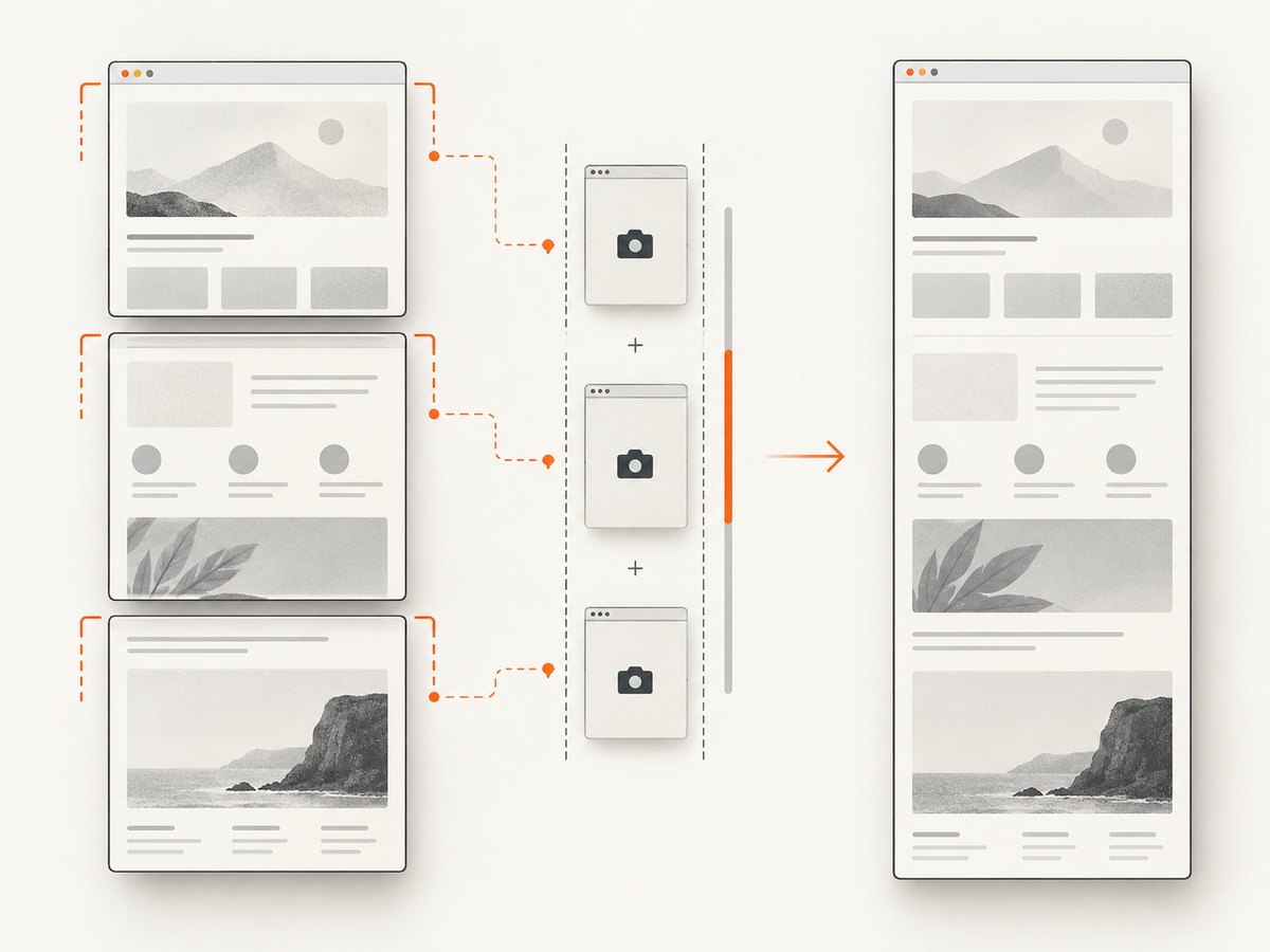 A full-page capture stitches content below the visible browser viewport into one image.