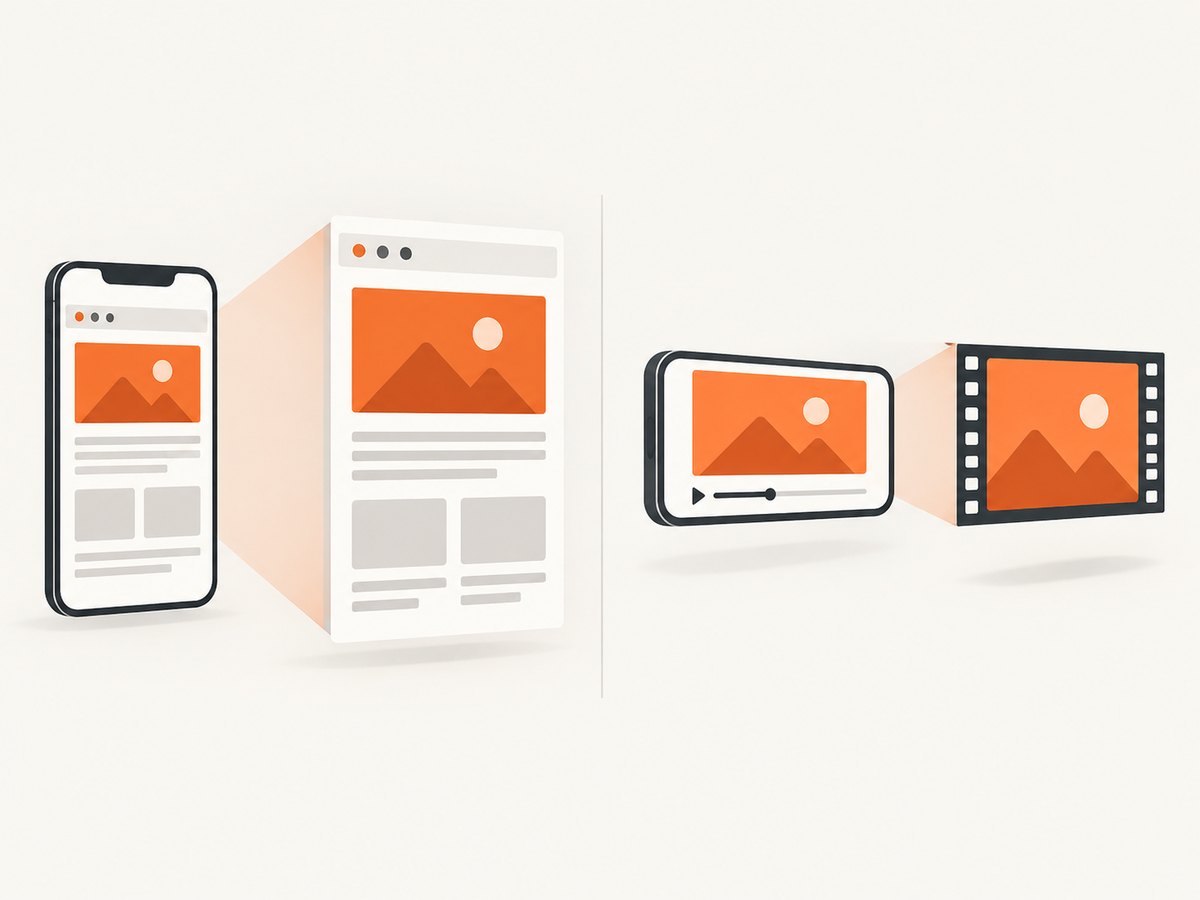 A WKWebView snapshot captures page contents, while native extraction targets a media frame.