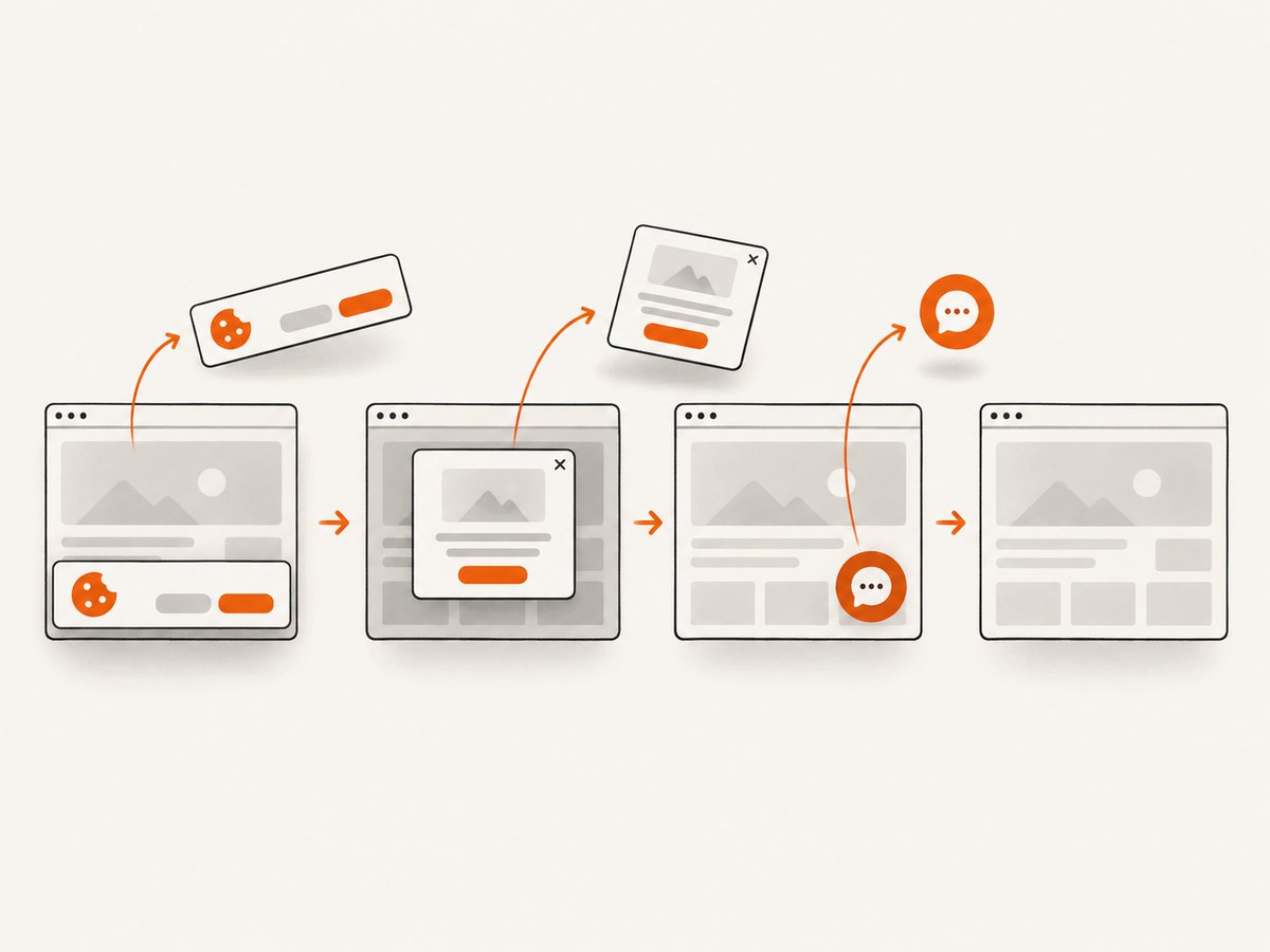 A clean capture removes consent banners, popups, and chat widgets before the image is returned.