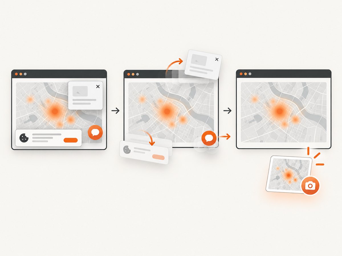 A rendered page can be captured after consent banners and overlays are removed.