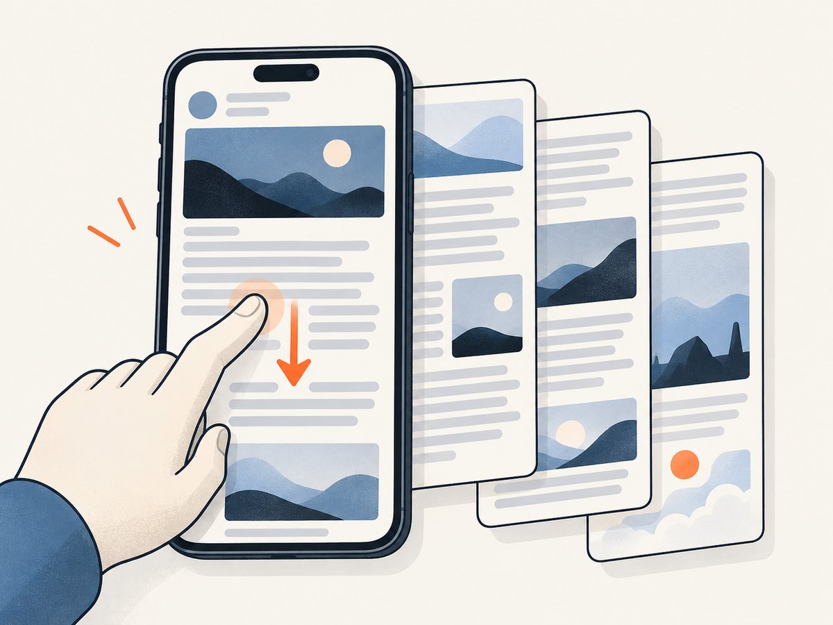 Use overlapping panels when your device cannot create one full-page capture.