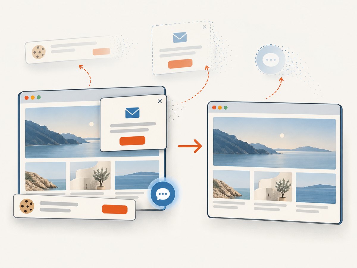 A website screenshot API can clean common overlays before capturing a page that is already showing the content you need.