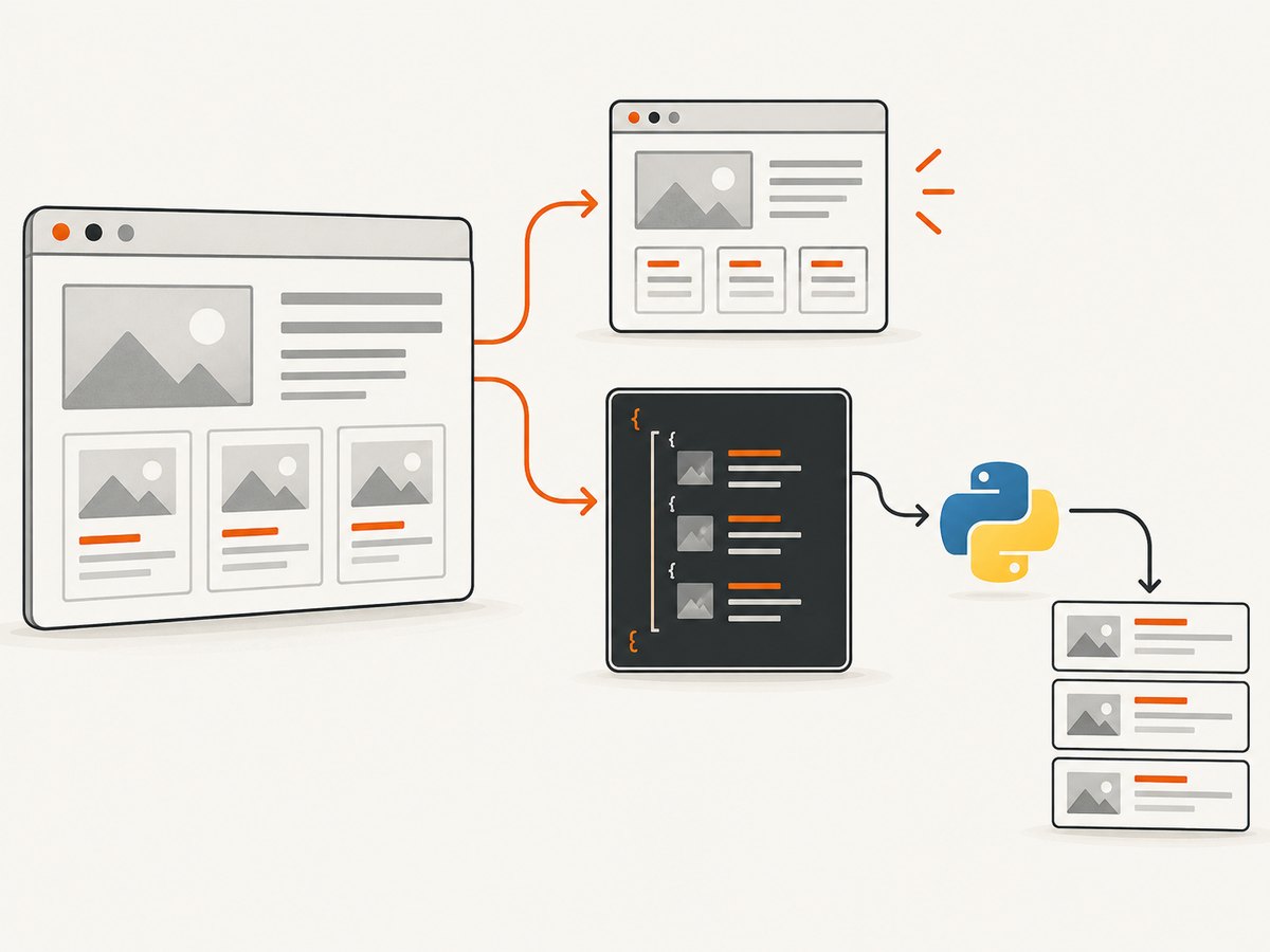 Dynamic page data can be parsed from the rendered DOM or captured from the response that supplies it.