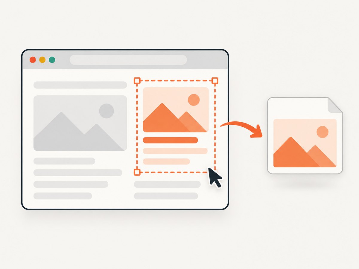 Automated element capture targets a page region so repeated screenshots use the same bounds.