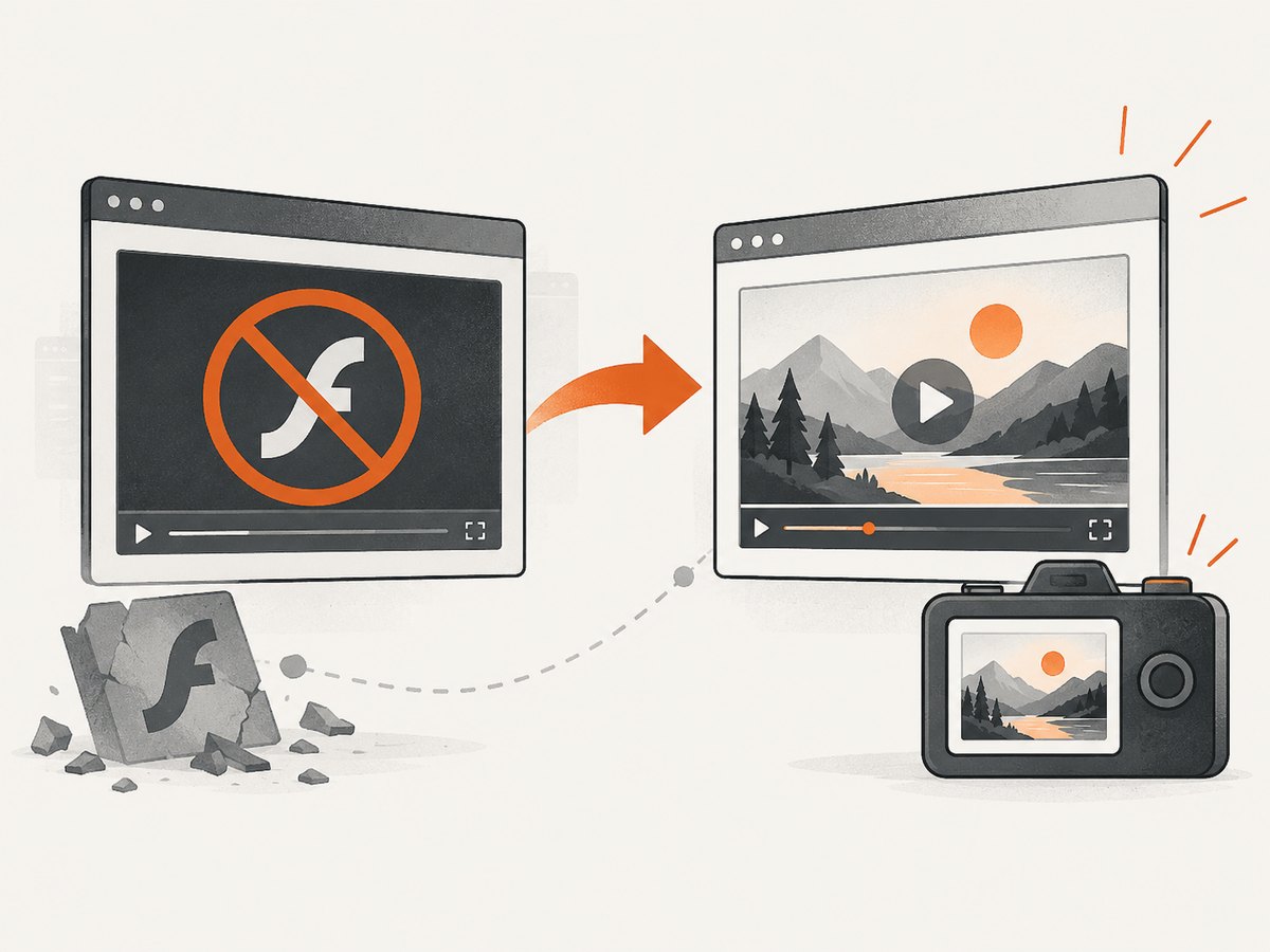 When Flash is unavailable, find an authorized HTML5 replacement or archive.