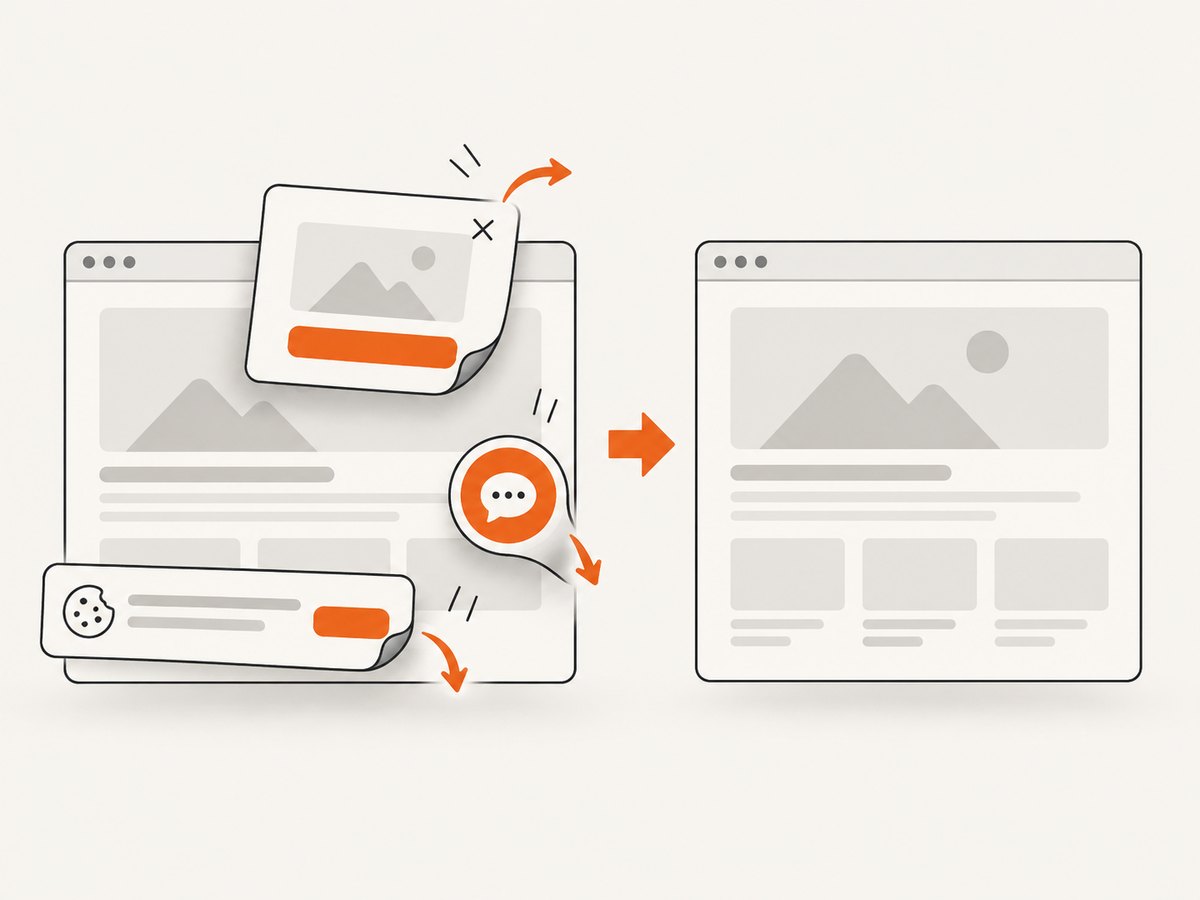 Server-side capture can clean common overlays before returning the image.