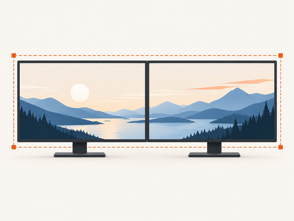 A full desktop capture includes the virtual bounds of both monitors, which can make the resulting image very wide.