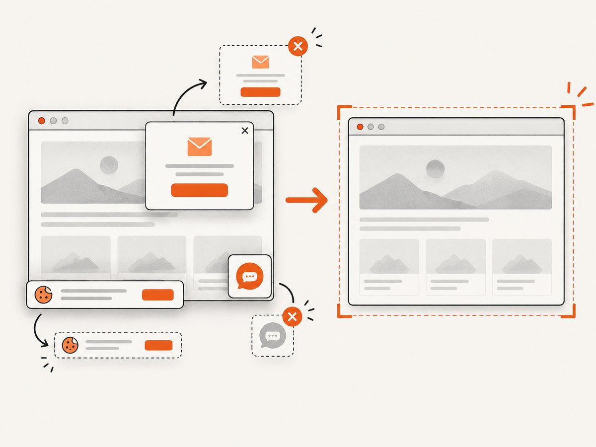 A hosted capture service can handle consent banners and overlays before rendering the final image.