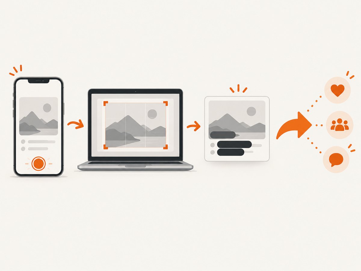 Capture, review, redact, and share in that order.