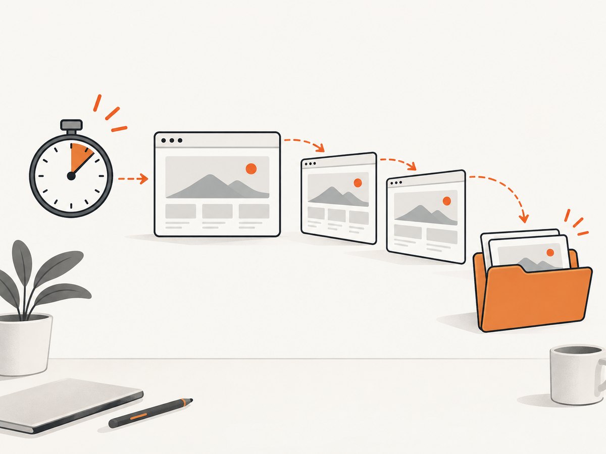 A timer separates one delayed capture from a recurring sequence.
