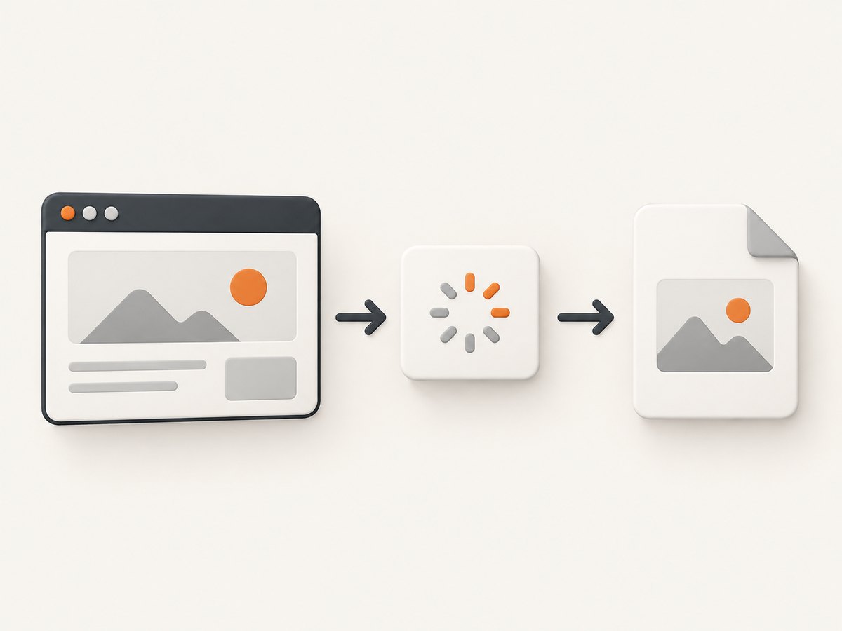 Selenium navigates, waits for the intended page state, and saves a PNG screenshot.