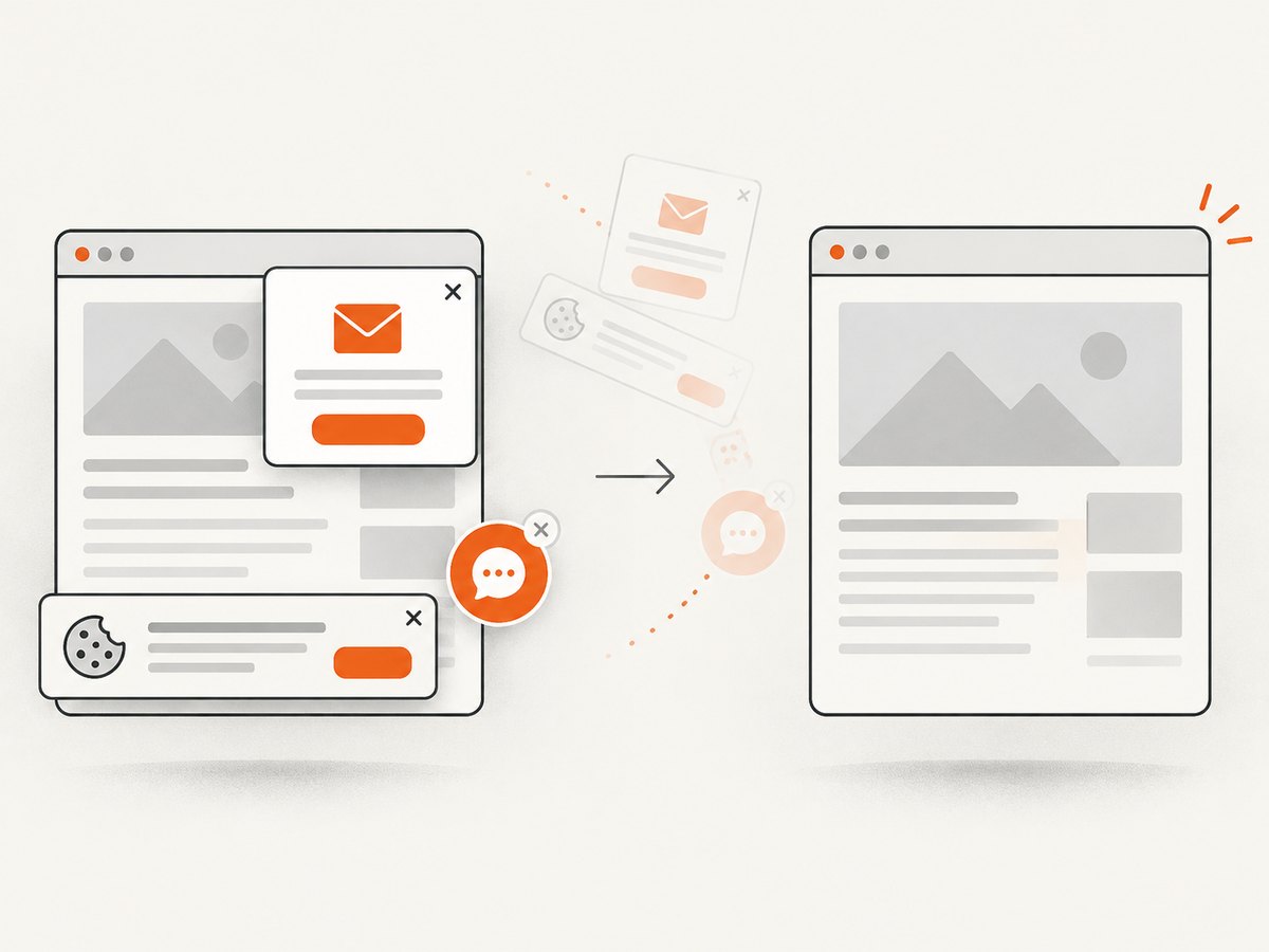Removing overlays before capture keeps the target content visible.