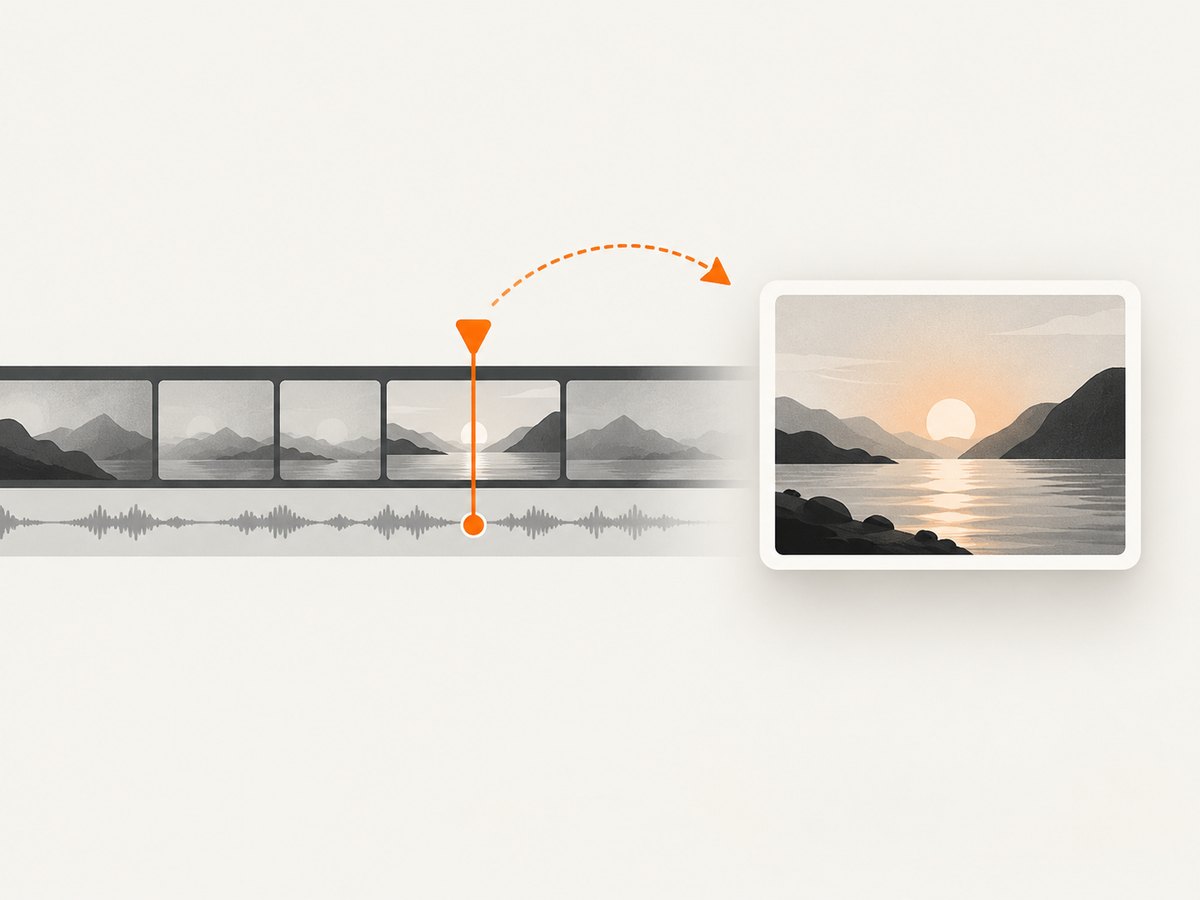 Park the playhead first, then create a Gallery still from the exact frame.