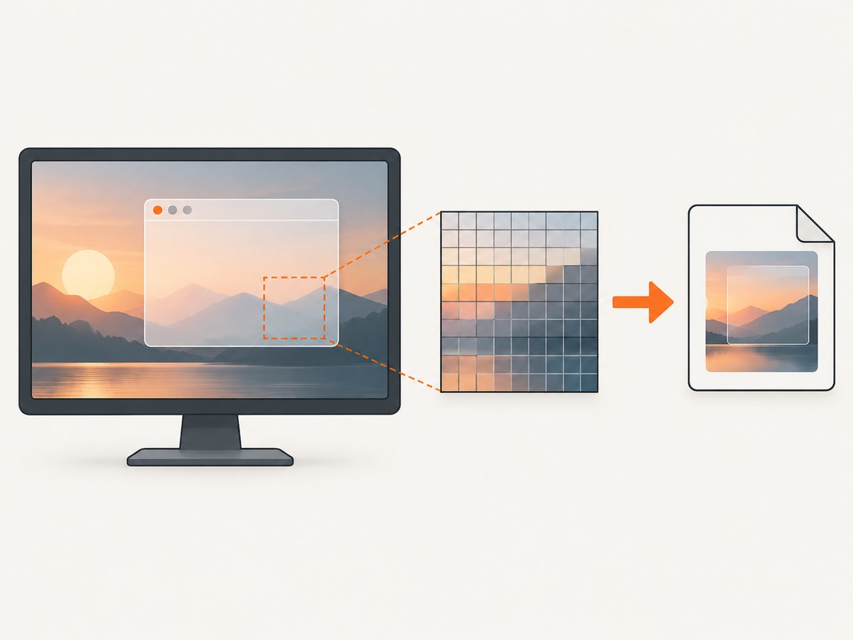Robot captures the compositor’s visible pixels, so the background behind a translucent window is included.