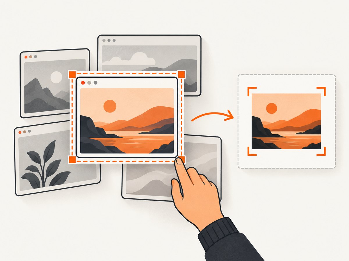 Display capture starts with a user-selected surface and returns a live stream from which individual frames can be drawn.