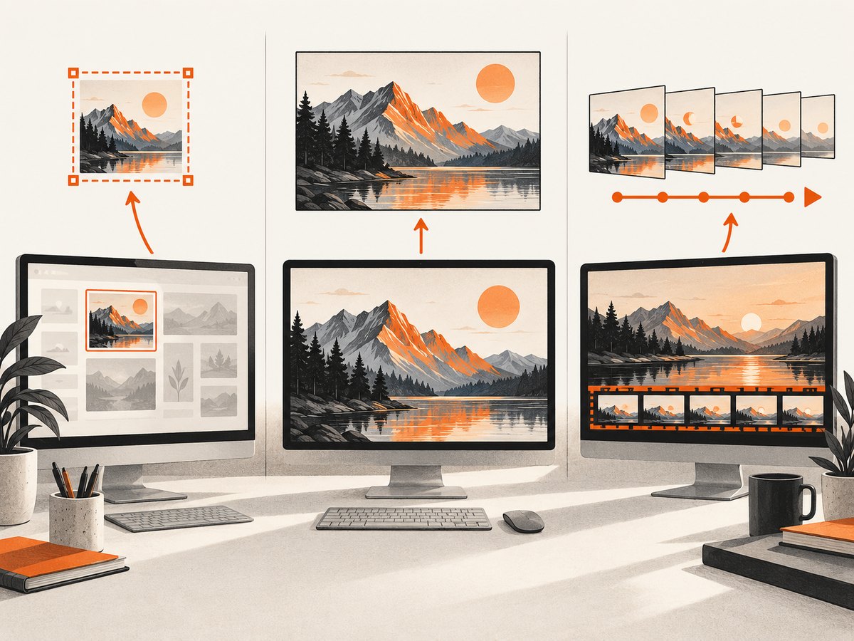 Windows+Shift+S and Windows+PrtScn make still images; Windows+Shift+R records a clip.