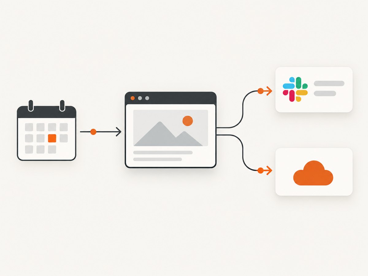 A FlowMattic workflow can capture a URL and pass the returned public image URL to several destinations.