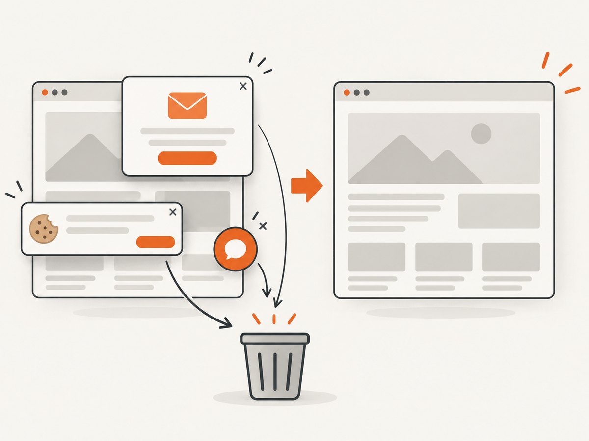 A capture service can remove common overlays before returning a clean page image.